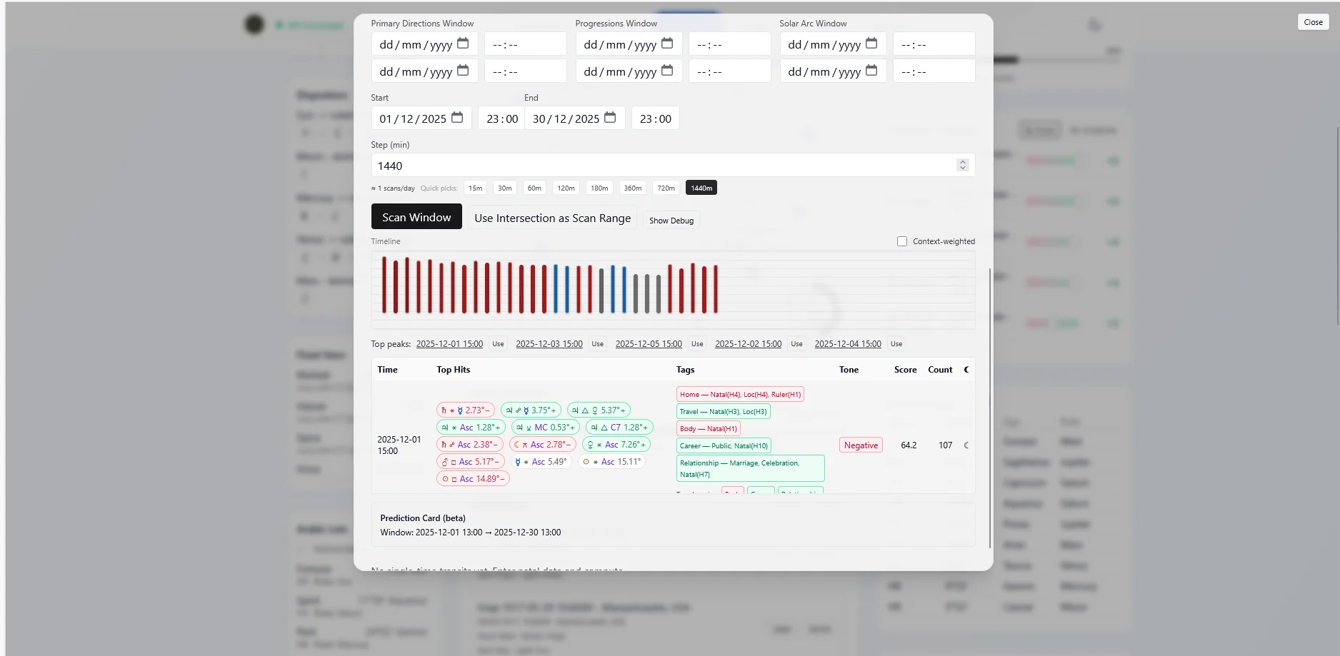 Transits scanner screenshot